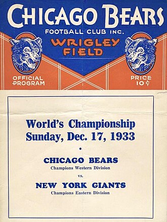 First NFL Championship Game: Bears Defeat Giants, December 17, 1933