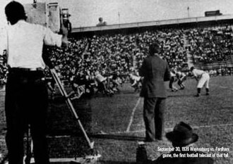 NBC Broadcasts First Televised American Football Game, September 30, 1939