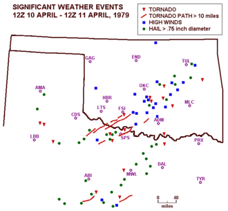 Red River Valley Tornado Outbreak Hits Wichita Falls, 42 Killed April 10, 1979
