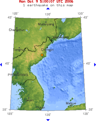 North Korea Conducts First Nuclear Test, October 9, 2006