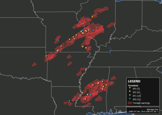 36 Tornadoes Hit Midwest and South, Killing 9, $113M Damage, December 31, 2010