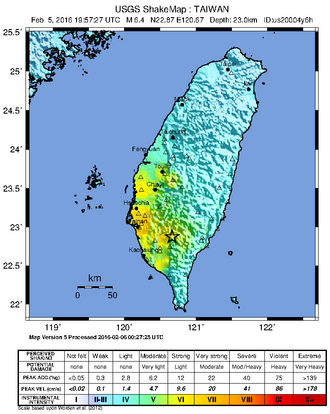 6.6 Magnitude Earthquake Strikes Southern Taiwan, 117 Killed – February 6, 2016