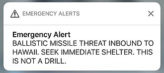 False Missile Alert Causes Panic in Hawaii, January 13, 2018