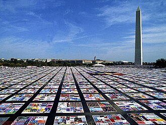 AIDS Memorial Quilt First Displayed at March on Washington, October 11, 1987