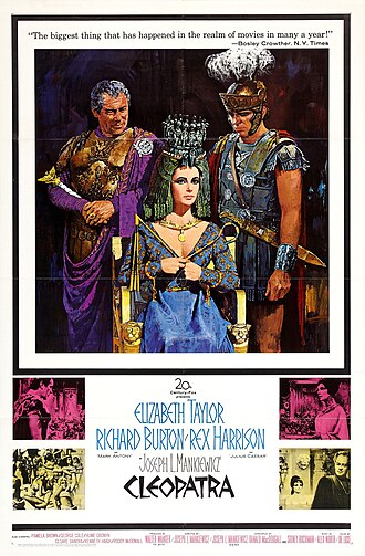 Cleopatra Starring Elizabeth Taylor and Richard Burton Released in US Theaters, June 12, 1963
