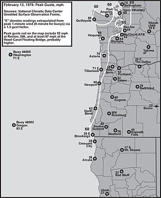 Western Washington Windstorm Sinks Hood Canal Bridge Section, February 13, 1979