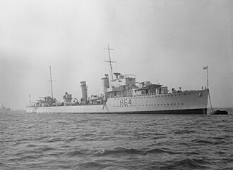 HMS Duchess Sinks After Collision with HMS Barham, December 12, 1939