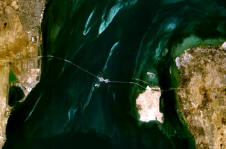 King Fahd Causeway Officially Opens in Persian Gulf, November 25, 1986