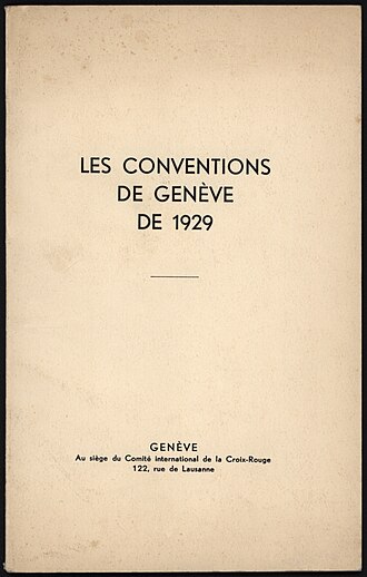 Geneva Convention Signed by 53 Nations on Prisoners of War, July 27, 1929