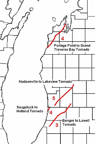Hudsonville-Standale F5 Tornado Strikes Michigan Lower Peninsula, April 3, 1956