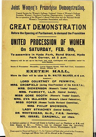 Mud March: First Major NUWSS Women’s Suffrage Procession, February 9, 1907
