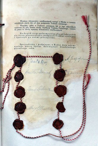 Second Peace of Riga Signed Between Poland and Soviet Union March 18, 1921