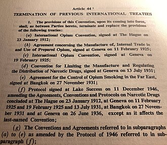 Single Convention on Narcotic Drugs Signed in New York City, March 30, 1961
