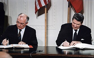 Intermediate-Range Nuclear Forces Treaty Takes Effect June 1, 1988