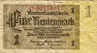 German Rentenmark Introduced to Combat Weimar Hyperinflation, October 15, 1923