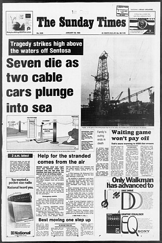 Singapore Cable Car Crash Kills Seven, Traps Thirteen January 29, 1983