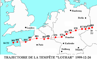 Storm Lothar Hits Central Europe, 137 Killed, US$1.3 Billion Damage, December 26, 1999