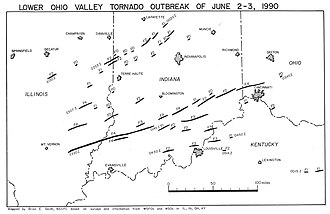 Lower Ohio Valley Tornado Outbreak Kills 12, Spawns 66 Tornadoes June 2, 1990