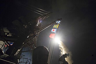 US Military Launches 59 Tomahawk Missiles at Syria Air Base, April 6, 2017